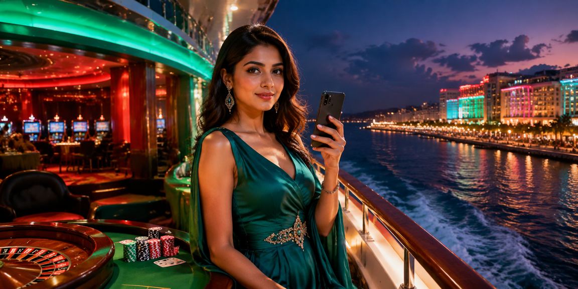 সেন্ট মার্টিনের সূর্যাস্তের পটভূমিতে মোবাইলে ac9999 ক্যাসিনো গেম উপভোগ করছেন একজন খেলোয়াড়